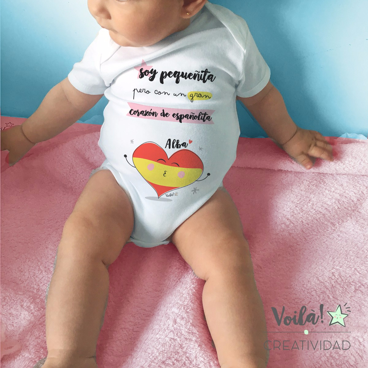 Body bebe personalizado bandera españa corazon
